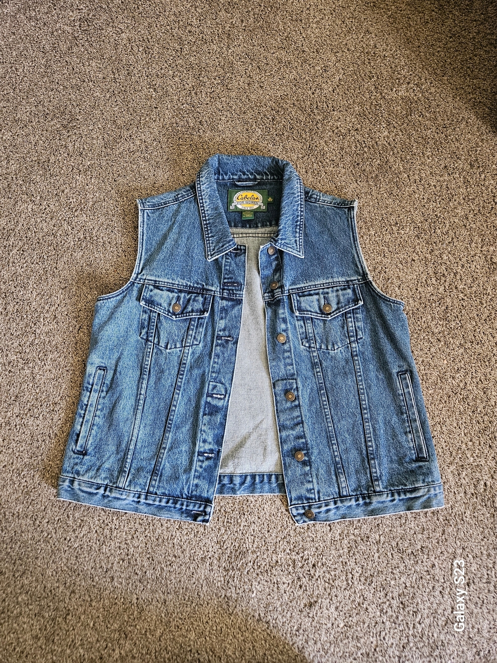 Cabela's Blue Denim Women's Vest with Button Front